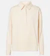 The Row Roddie Cotton Jersey Polo Shirt In Beige