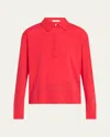 The Row Roddie Brushed Cotton-jersey Polo Shirt In Red