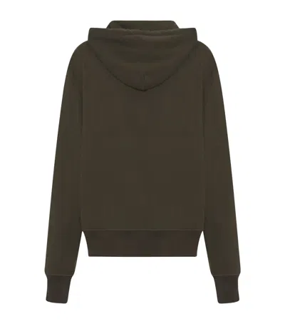 The Row Roki Cotton-cashmere Hoodie In Green
