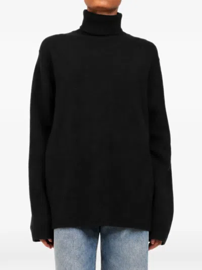 Pre-owned The Row Roll-neck Knit Sweater In Black