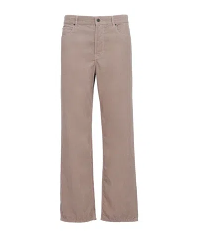 The Row Rossen Cotton Pants In Brown