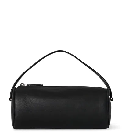 The Row Round 90's Leather Top-handle Bag In Black