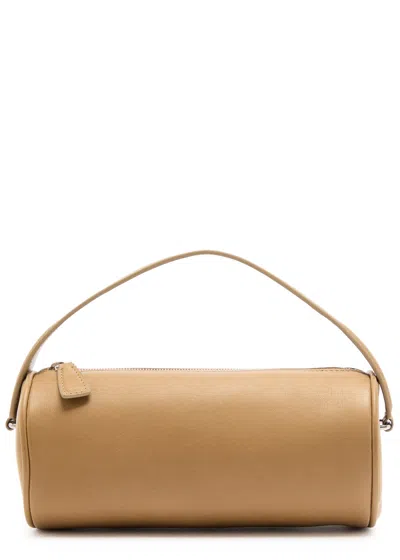 The Row Round 90's Leather Top Handle Bag In Brown