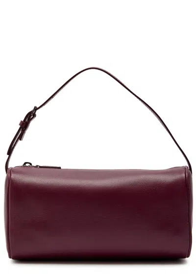 The Row Round 90's Leather Top Handle Bag In Burgundy
