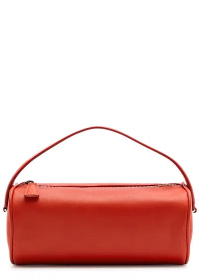 The Row Round 90's Leather Top Handle Bag In Brown