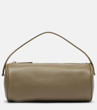 The Row Round 90's Leather Tote Bag In Green