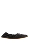 The Row Woman Ballet Flats Charcoal Size 7 Textile Fibers In Black
