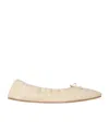The Row Round Ballet Flat In Leather In Green