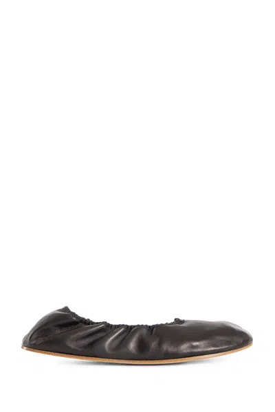 The Row 10mm Hereditas Leather Ballerina Flats In Black