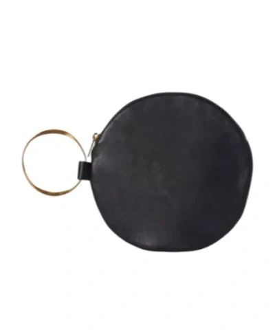 The Row Round Bracelet Matte Nappa Clutch In Black Ang