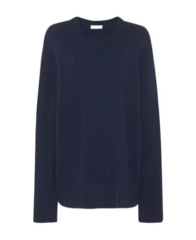 The Row Round-collar Wool Knitted Pullover In Black