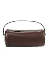 The Row Leather Clutch Bag In Brown