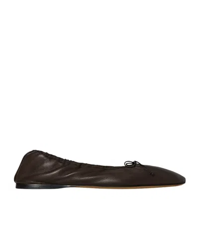 The Row Round Head Ballet Shoes In Black