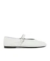 The Row Boheme Mj Leather Ballerina Shoes In White