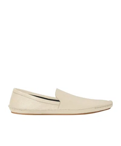 The Row Vasko Textured-leather Loafers In Ivory