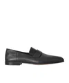 The Row Round Head Loafer Shoes In Black