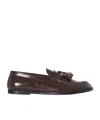 The Row Calfskin Tassel Boyfriend Loafers In Black