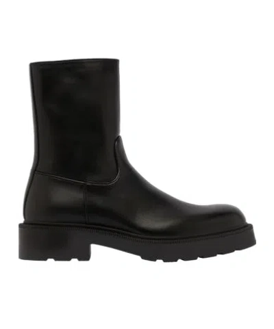 The Row Round-head Short Boots In Black