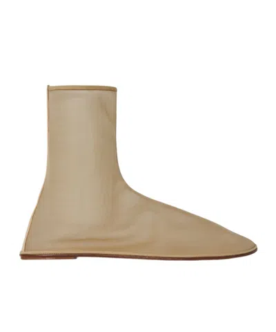 The Row Round-head Short Boots In Neutral