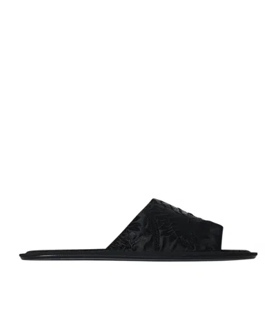The Row Round Head Slippers In Black