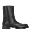 The Row Round Head Splicing Ankle Boots In Black