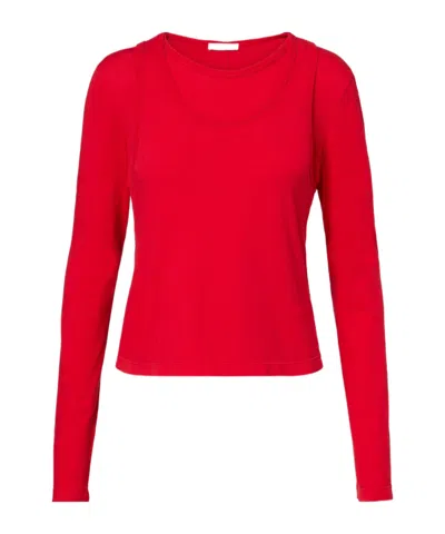The Row Round Neck Long-sleeved Sweater In Red