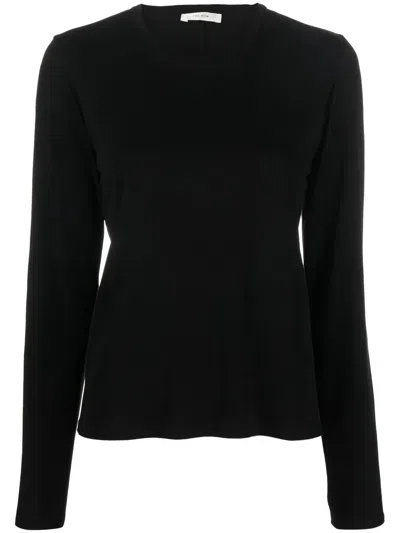 The Row Round-neck Long-sleeved T-shirt In Black