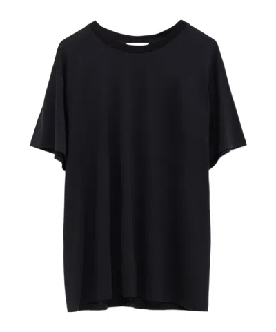 The Row Round Neck Short Sleeve T-shirt In Black
