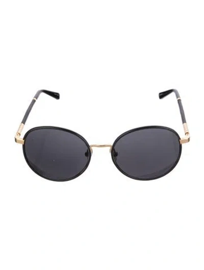 Pre-owned The Row Round Tinted Sunglasses In Black