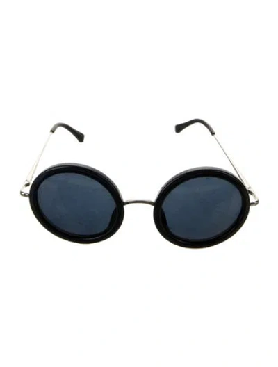 Pre-owned The Row Round Tinted Sunglasses In Blue
