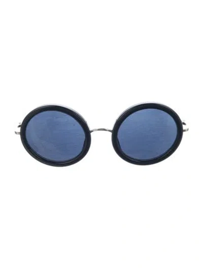 Pre-owned The Row Round Tinted Sunglasses In Blue