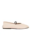 The Row Leather Ballet Flats In Nude