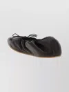 The Row Round Toe Ballet Flats With Bow Detail In Black