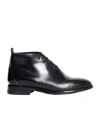 The Row Grant Leather Lace-up Ankle Boots In Black