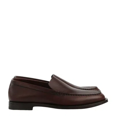 The Row Round Toe Loafers In Black