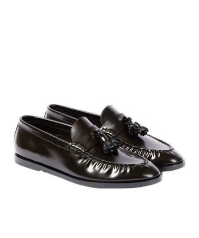 The Row Round-toe Loafers In Black