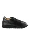 The Row Leather Lace-up Sneakers In Black