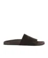 The Row Round Toe Slippers In Brown