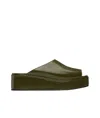 The Row 20mm Emi Flatform Patent Leather Wedges In Green