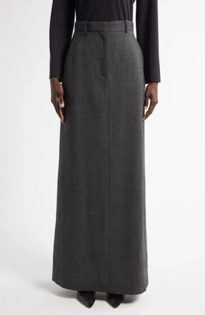 The Row Roux Cotton Maxi Skirt In Dark Charcoal
