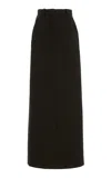 The Row Roux Sateen Suiting Maxi Skirt In Burgundy