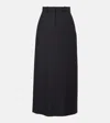 The Row Bartelle Grain De Poudre Wool And Mohair-blend Maxi Skirt In Grey