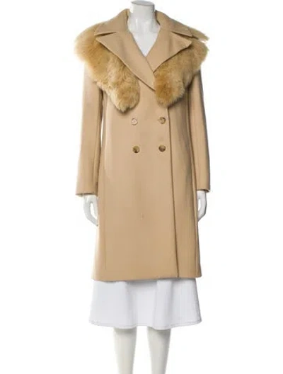 Pre-owned The Row Roza Coat Virgin Wool Faux Fur Coat In Neutral