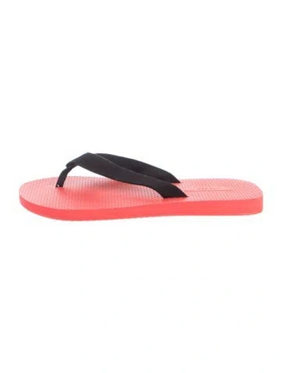 Pre-owned The Row Rubber Flip Flops In Pink/red