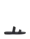 The Row Foam Rubber Dual-band Slide Sandals In Black