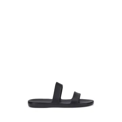 The Row Rubber Foam Sandals In Black