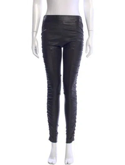 Pre-owned The Row Ruched Skinny Leg Pants In Black