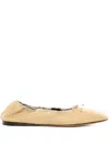 The Row Hereditas Bow Detailed Ballet Flats In Nude