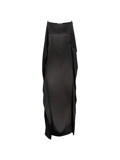 The Row Ruffled Maxi Dress In Black