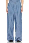 The Row Rufos Twill Wide-leg Pants In Blue